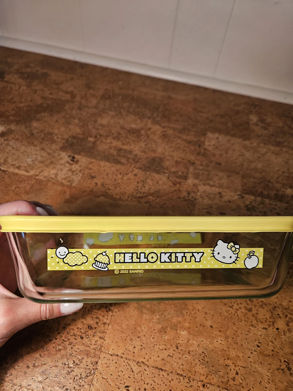 Hello Kitty Pyrex Pink & Yellow Glass Food Storage Set